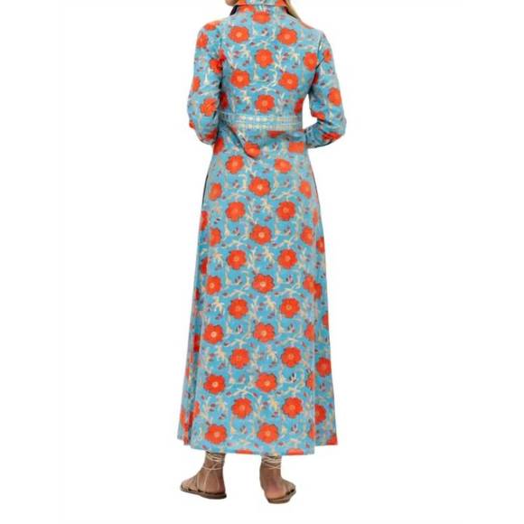 NEW OLIPHANT shirt dress maxi dress in poppy - Picture 2 of 3